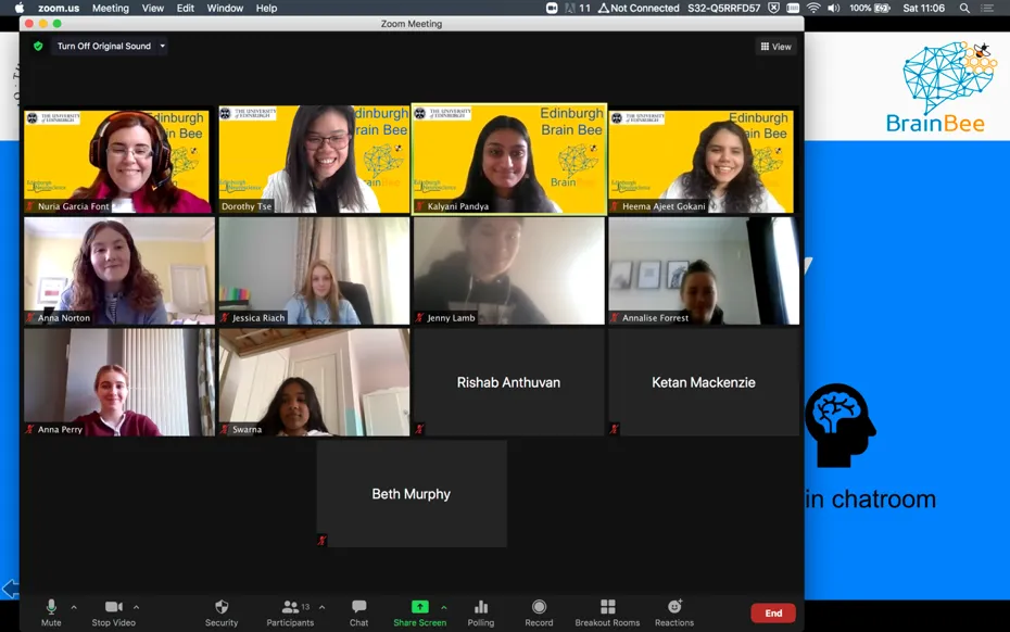 Debut online Edinburgh Brain Bee competition