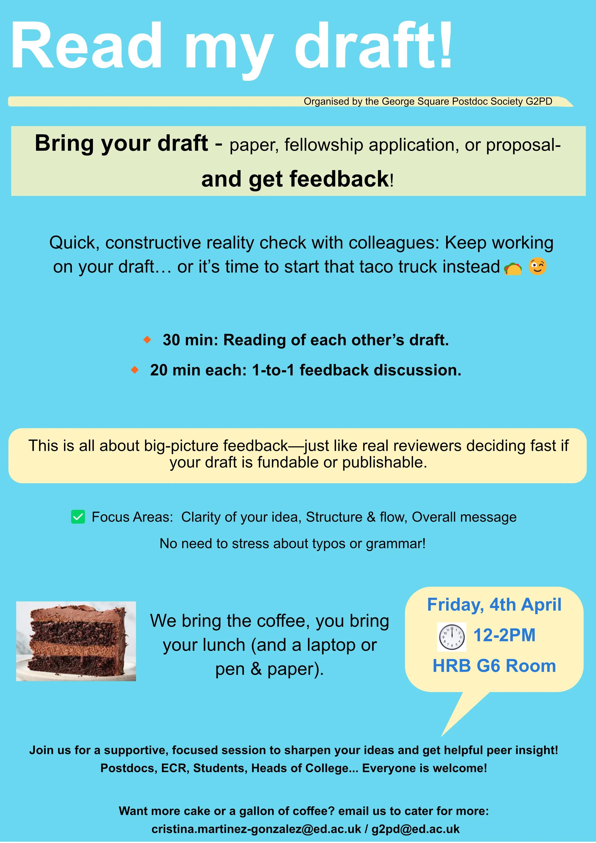 Invitation to Read my draft event